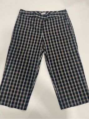 Izod Stretch Women's Capri Black Plaid Golf Pants - Size 12